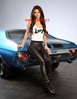 Super Hot Car Babe Model "April Rose" & Chevy Chevelle Ss "Pin-Up" Photo! #(51)