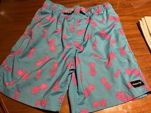 Hurley Boys Board Shorts Size Large Pink Pineapples Swim Surf - Picture 1 of 5