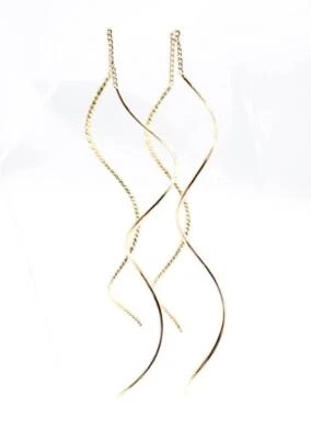 Nuevos ÚNICOS Pendientes Enhebradores de Cadena Alambres Bobina Finos de Oro Ligeros Foto 1 de 4