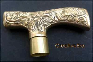 Mango de latón estilo antiguo vintage para bastón victoriano de madera regalo - Imagen 1 de 9