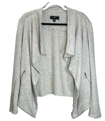 Mossimo Sweater Size XL Speckled Open Front Waterfall Cardigan w/Zipped Pockets - Image 1 of 4
