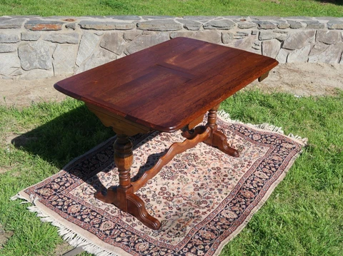 English Console Library Table With Built in Butterfly Leaf Cover