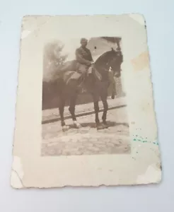 WW II Soldier on Horseback, Yugoslavian army partisans, antique photo 1944. - Picture 1 of 2