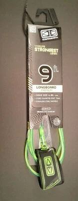 OCEAN EARTH Surfboard Premium LONGBOARD ankle leash ocean & earth 9' foot COLOR LIME