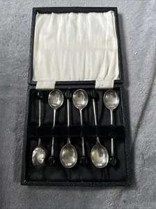 Vintage epns versilbert mit Kaffeebohnengriffen/-finials, verpackt 6er Set - Bild 1 von 6