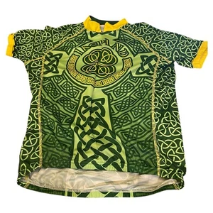Camiseta de ciclismo Primal para hombre M negra verde cremallera completa gráfico irlandés celta Eire - Imagen 1 de 4