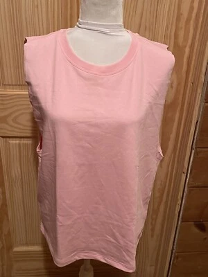 "NEW" FABLETICS Sleeveless Pink Terry Tank Top Size Medium ~ MSRP $44.95 - Image 1 of 4