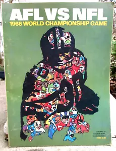 Juego Campeonato Mundial 1968 AFL vs. NFL 2do Super Bowl Programa Oficial En muy buena condición - Imagen 1 de 9