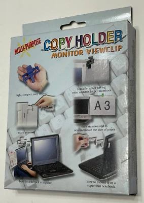 New Multi-Purpose Copy Holder Monitor Viewclip - Space-Saving Design - Image 1 of 3