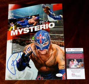 REY MYSTERIO LUCHA UNDERGROUND WCW WWE SIGNED 9X13 1/4 PROGRAM PAGE JSA COA!!! - Picture 1 of 1
