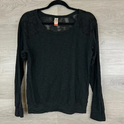 Nueva Blusa Boundaries Mujer Grande 11-13 Encaje Espalda Negra Manga Larga Top Camisa Foto 1 de 4