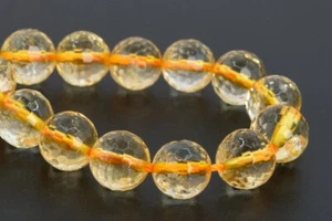 6MM Natural Citrine Beads Grade AAA Micro Faceted Round Loose Beads 7" - Picture 1 of 3