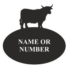 Highland Cow Metal Oval House Plaque
