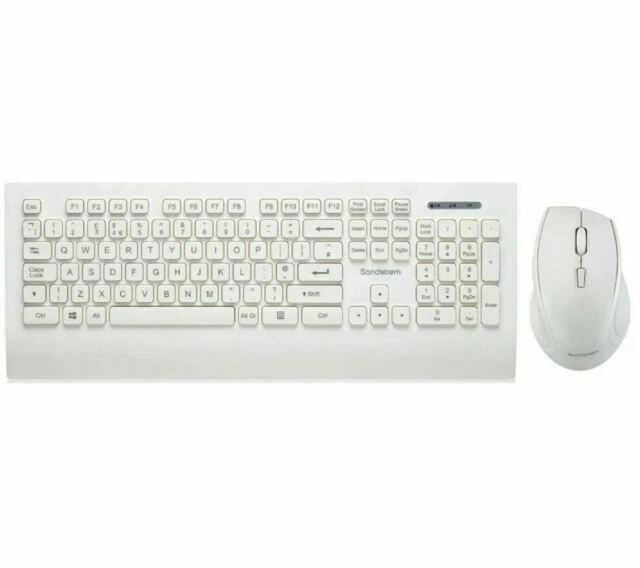 Sandstrom SDESWLW19 Wireless Keyboard & Mouse Set - White
