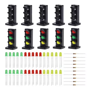 JTD26 10 sets Target Faces With LEDs for Railway Dwarf Signal O Scale 3 Aspects - Picture 1 of 6