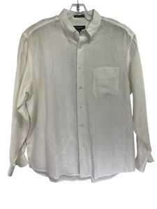 Eddie Bauer Mens Large White 100% Irish Linen Button Down Shirt (Z4) NW/OTs - Picture 1 of 4