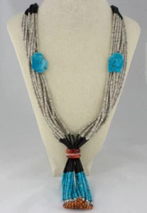 Collar Heishi de piedra y concha multicolor de 10 hebras con jaclas - Imagen 1 de 4