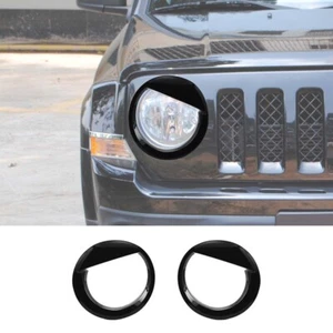 Fit for Jeep Patriot 2011-2016 2pcs Front Headlight Cover Trim Bezels Set(Black) - Picture 1 of 15