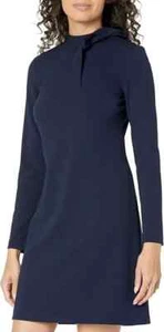 New Calvin Klein Indigo Navy Long Sleeve Exquisite Women's Shift Dress size 4 - Picture 1 of 13