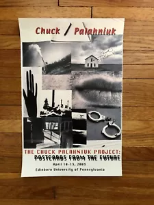 Chuck Palahniuk Signed Poster from the Postcards From The Future 2003 Live Event - Picture 1 of 4