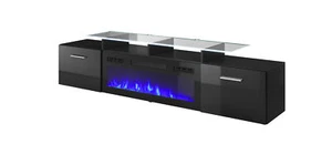 Soporte TV Rova 190 Brillo con Chimenea, Negro o Blanco - Imagen 1 de 8