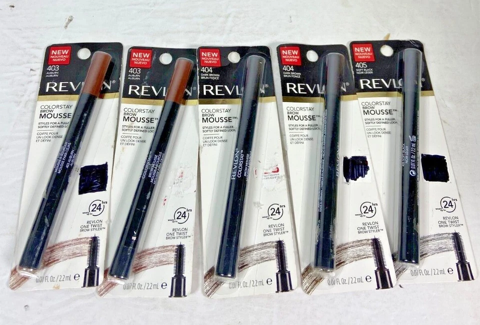 Lot Of 5 NEW Revlon Colorstay Eyebrow Brow Mousse 403 404 405 Eyebrow Makeup - Image 1 of 1