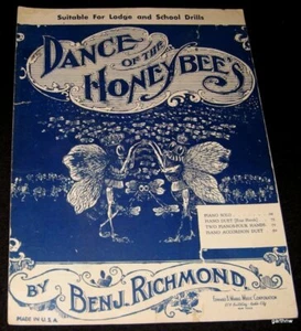 DANCE OF THE HONEYBEES 1932 ARTWORK & MUSIC SHEET BEE by Benjamin Richmond - Picture 1 of 1