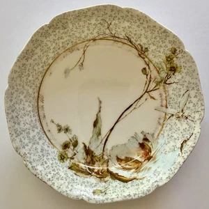 Antike Haviland&Co Limoges Obst/Dessertschale/handbemalt/Blumendesign/LESEN - Bild 1 von 3