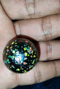 1 SCHWARZE Vintage Marmor Asteroid und Konfetti Murmeln Galaxie Glas Retro Spielzeug - Bild 1 von 2