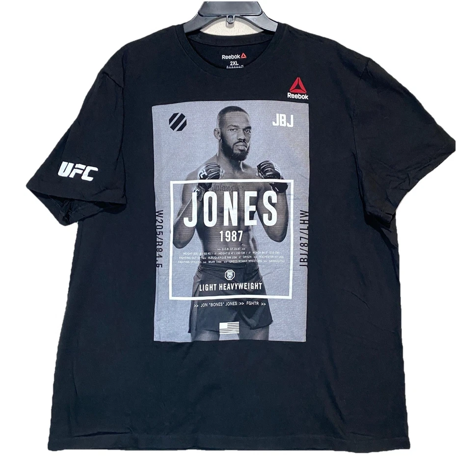 UFC Reebok Jon Bones Jones T Shirt Mens 2XL LHW FGHTR Street Urban Sports Ring - Image 1 of 4