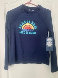NWT LIFE IS GOOD UPF 50 Long sleeve Sun Shirt Rash guard KIDS XL B17-2 - Picture 1 of 5