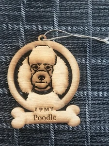 I ❤️ My Poodle LASER CUT Dog Ornament ( 3.5”) - Picture 1 of 2