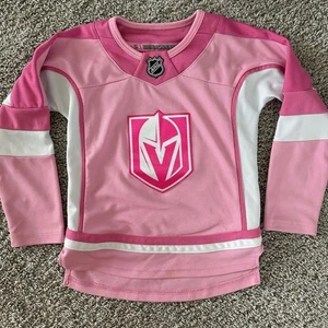 NHL Girls Medium 5/6 Pink Las Vegas Golden Knights Jersey - Picture 1 of 5