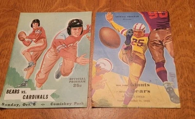  2 Vintage Chicago Bears vs Cardinals Bears Vs Giants  Programs,COVERS ONLY 1948 - Image 1 of 4