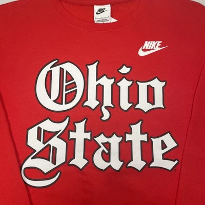 Nike Ohio State Buckeyes Sweatshirt Pullover Crewneck Scarlet Red Mens Large New - Image 1 of 4