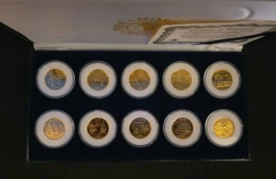 2001-2002 24k Gold Plated Statehood Quarters in Morgan Mint Box - Image 1 of 4