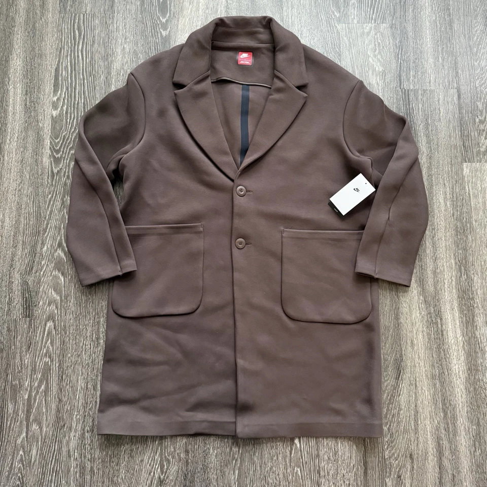 Nike Tech Fleece Reimagined Brown Trench Coat FN0601-237 Men Medium