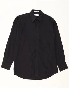 Camisa PIERRE CARDIN Hombre Talla 15 1/2 Mediana Negra Algodón CO17 - Imagen 1 de 4