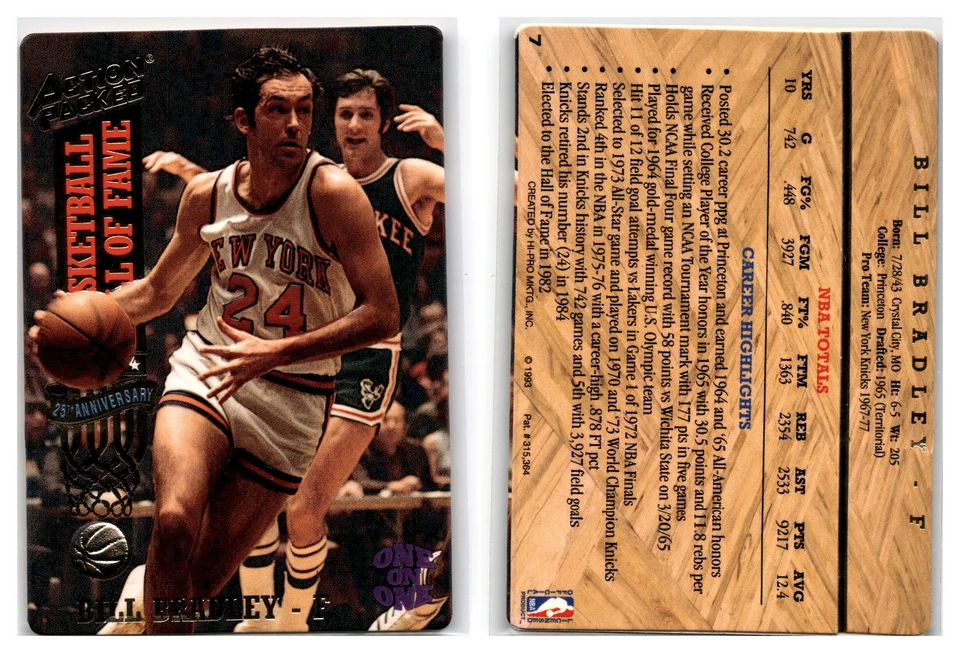 1993 Action Packed HOF #7 Bill Bradley - New York Knicks - Image 1 of 1