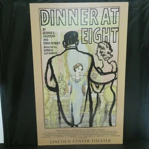 Dinner At Eight Theater Broadway Window Card Poster 14" x 22" - Picture 1 of 6