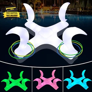 Inflatable Pool Ring Toss Games Toys with Colorful Lights, Floating Solar Powere - Picture 1 of 7