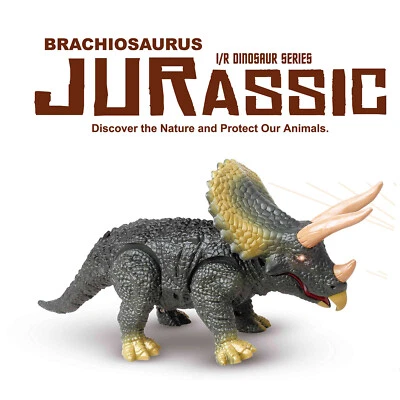 Remote Control Walking Dinosaur W Light Sound Triceratops Simulation Animal Toy - Image 1 of 4
