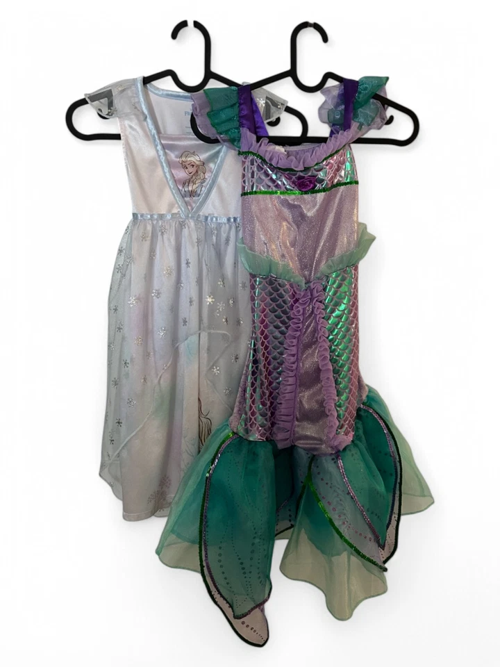 Set of 4 Girls’ Princess Dresses – Elsa, Mermaid & More $58 for all! 4 and 5 yrs - Image 1 of 4