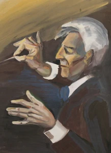 Vintage gouache painting portrait - Picture 1 of 10