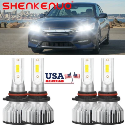 For Honda Accord 2003-2007 Combo LED Headlight Kit Bulbs High Low Beam 9005+9006 - Image 1 of 4
