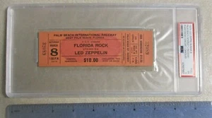 LED ZEPPELIN PSA Graded 1975 Concert Ticket Palm Beach Raceway Phantom Concert - Picture 1 of 4
