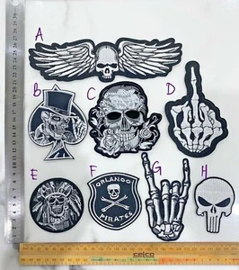 Embroidered Skull Rider Angel Fun Patch Cloth Iron On Applique Craft Sewing - Picture 1 of 4