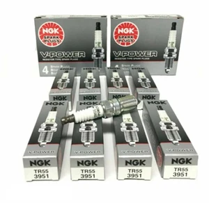 Set of 8 Plugs NGK Spark Plugs TR55 3951 V-Power Buick Cadillac Ford - Picture 1 of 5