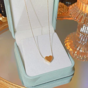 Women Girl Stainless Steel Silver Gold Heart Pendant Chain Necklace 16-18" AC - Picture 1 of 8