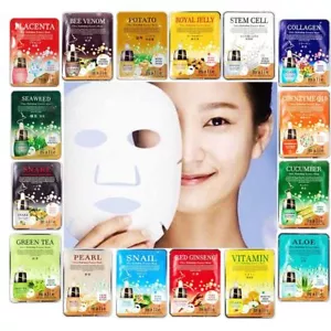 Moisture Essence Face Mask Sheet Korean Facial Beauty Skin Care Collagen Pack - Picture 1 of 29